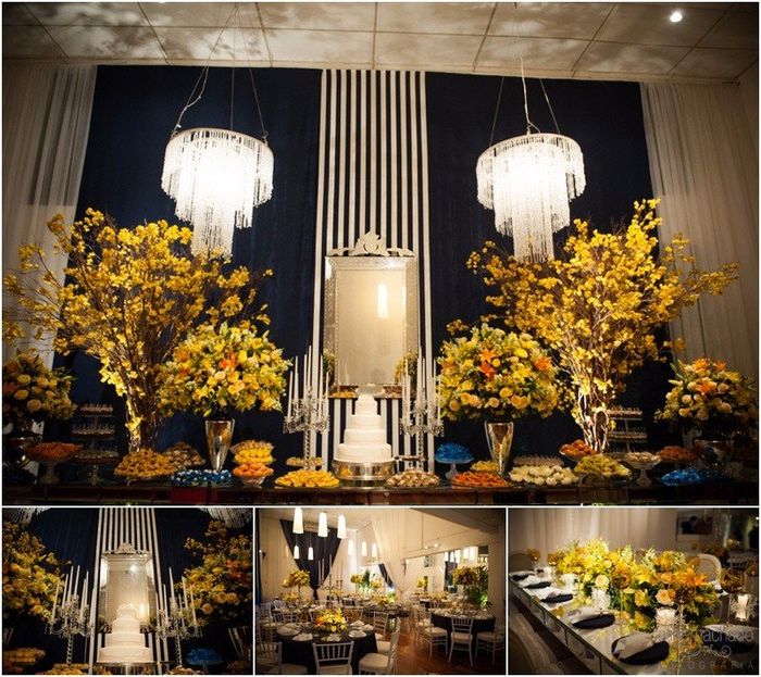 Decoração azul + amarelo 