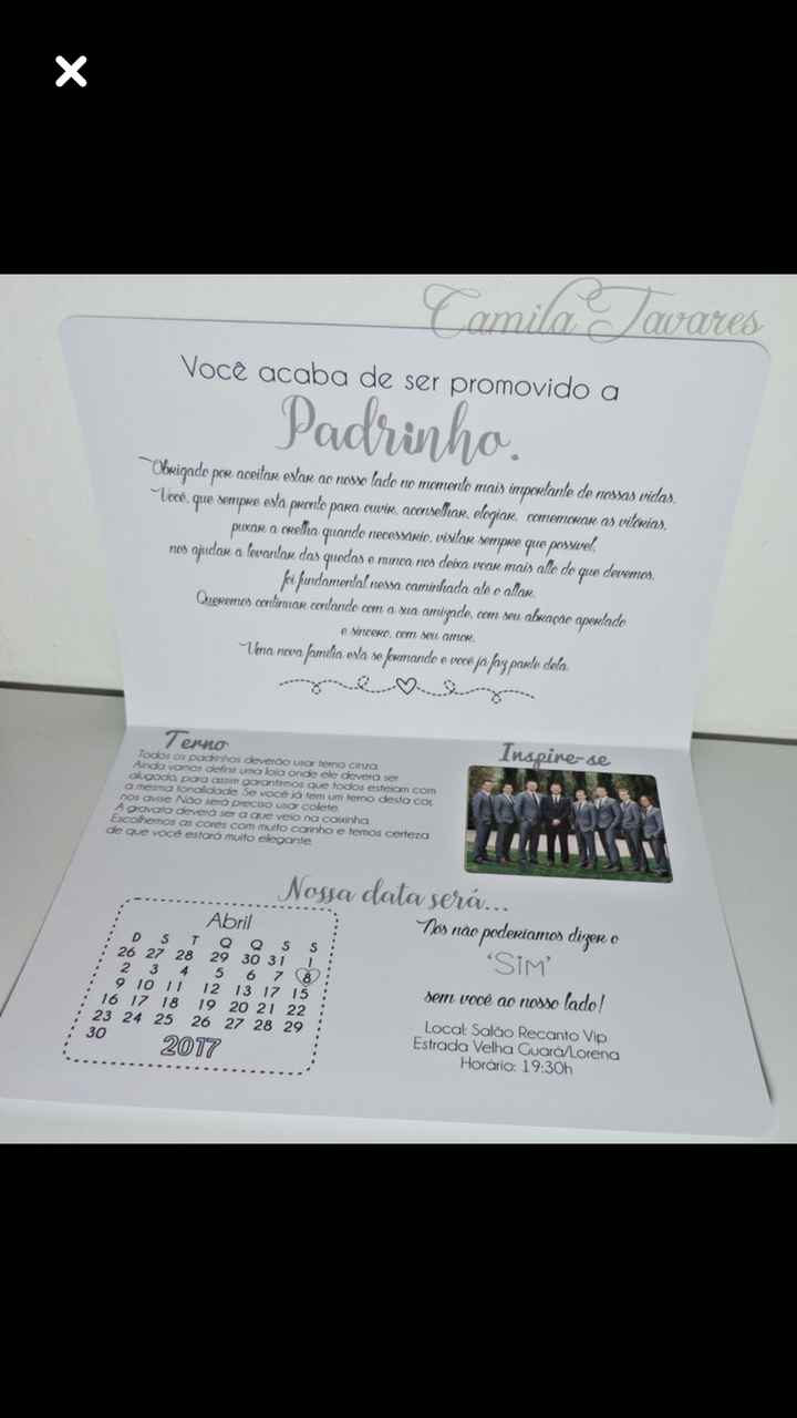  Convite das Madrinhas e Padrinhos 😊 - 2