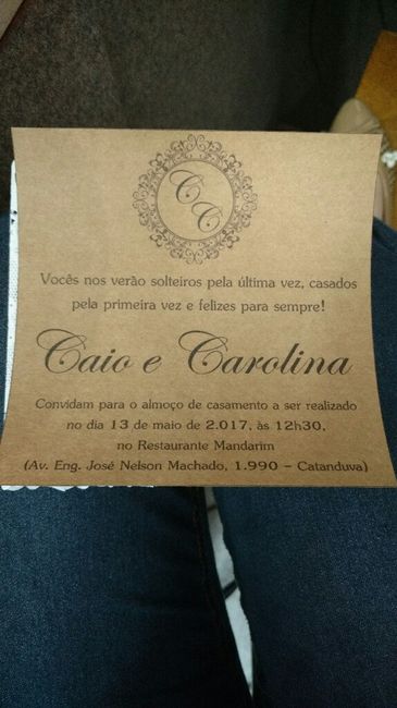 Convite almoço de casamento - 1