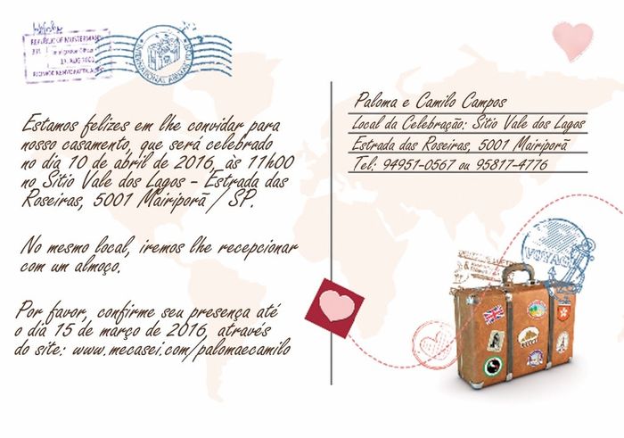 Convite Postal Verso