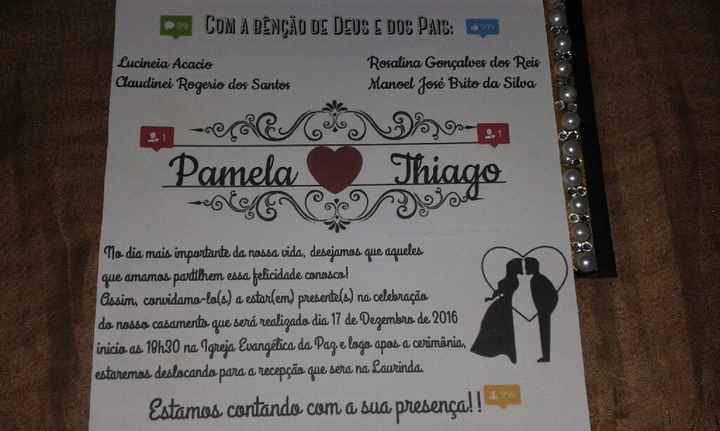 Amostra do convite dos convidados - 2
