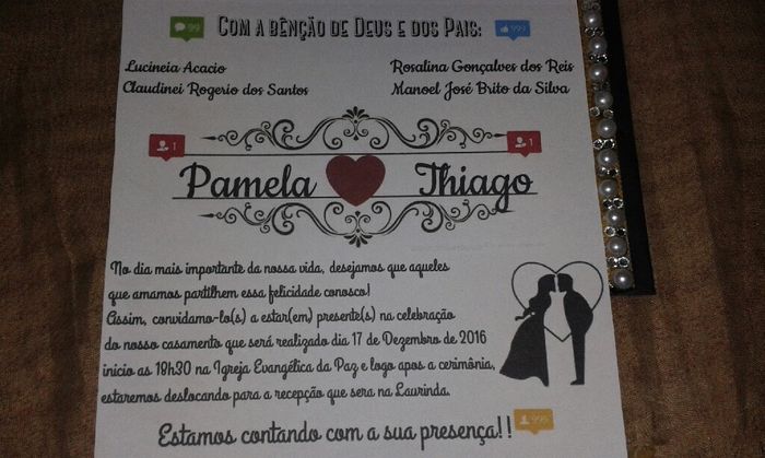 Amostra do convite dos convidados - 2