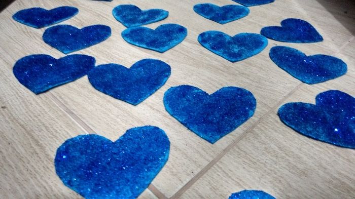 Corações Azuis com Glitter