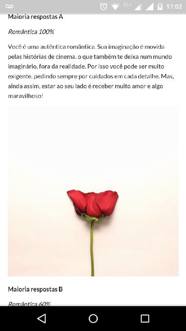 Teste: Quão romântica você é? - RESULTADO - 1