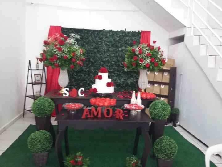 A mesa do bolo.