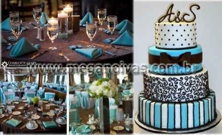 Azul tiffany e marrom