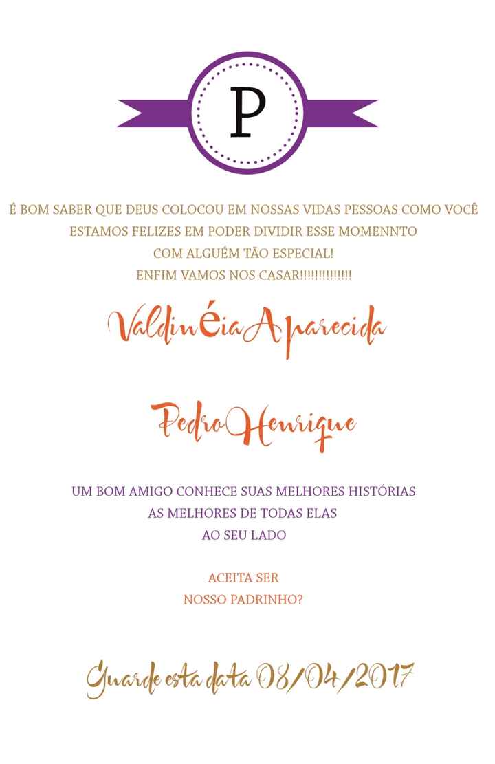 Este é o Convite de Padrinhos