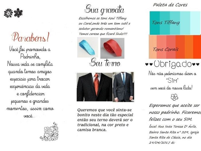 Manual Padrinho(Demos duas opções de cores , para eles escolherem)