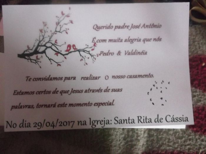 Convite impresso antes de ser montado 