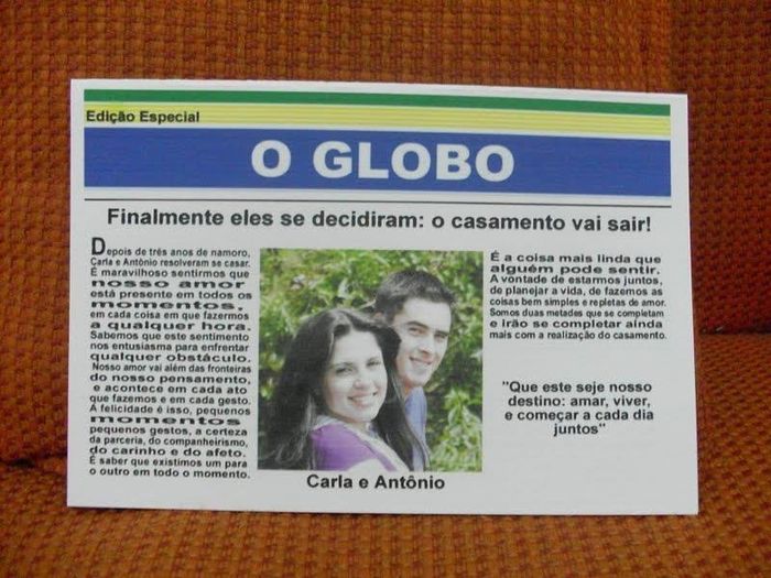 Notícia do nosso casório