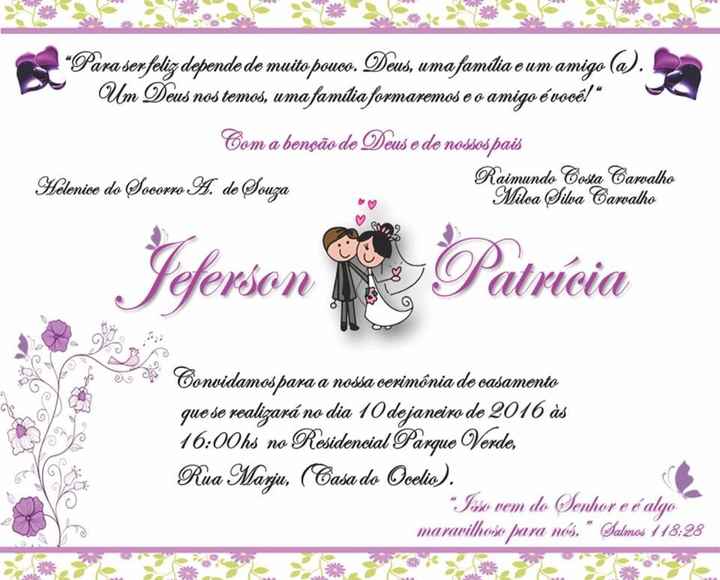 Convite do casamento