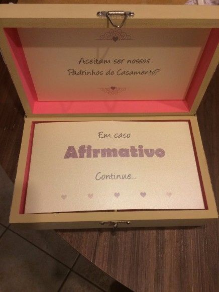 Caixinha por dentro com pedido
