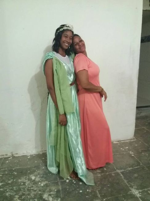 Na igreja depois de uma apresentação de coreografia