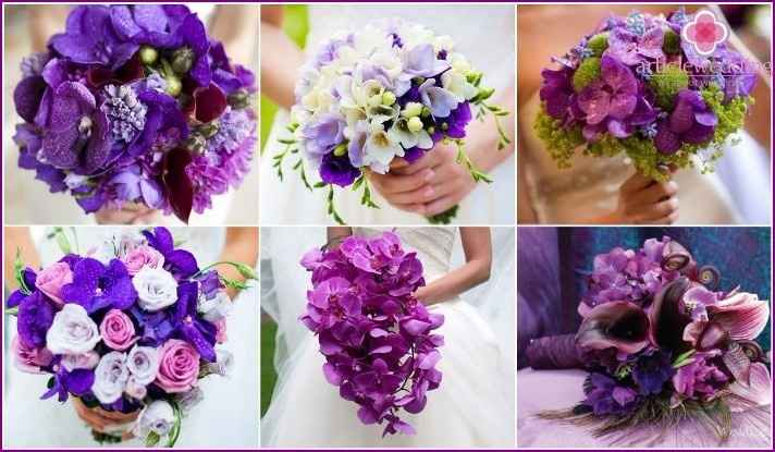 Buquê de flores violetas