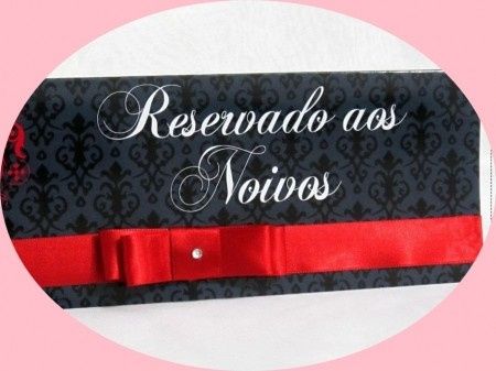 Plaquinha para mesa dos noivos