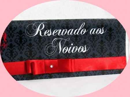 Plaquinha para mesa dos noivos