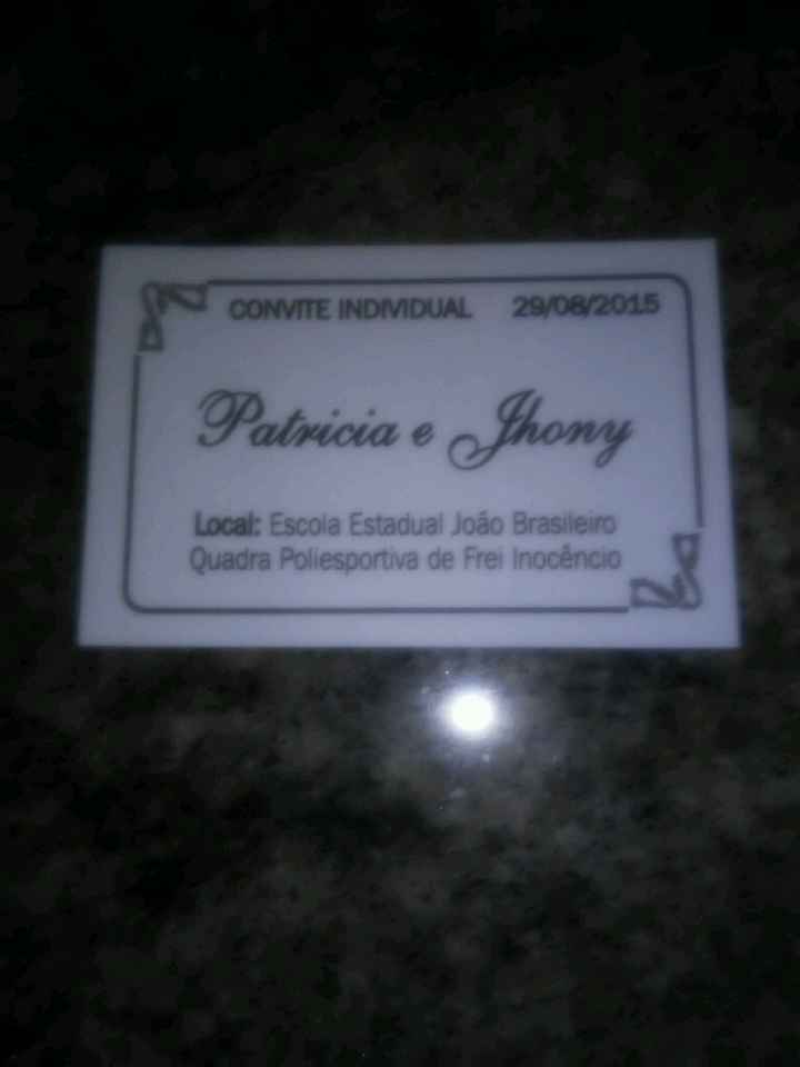 Entradas dos convidados. - 1