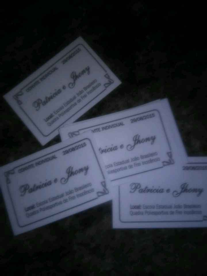 Entradas dos convidados. - 2