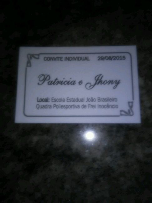 Entradas dos convidados. - 1