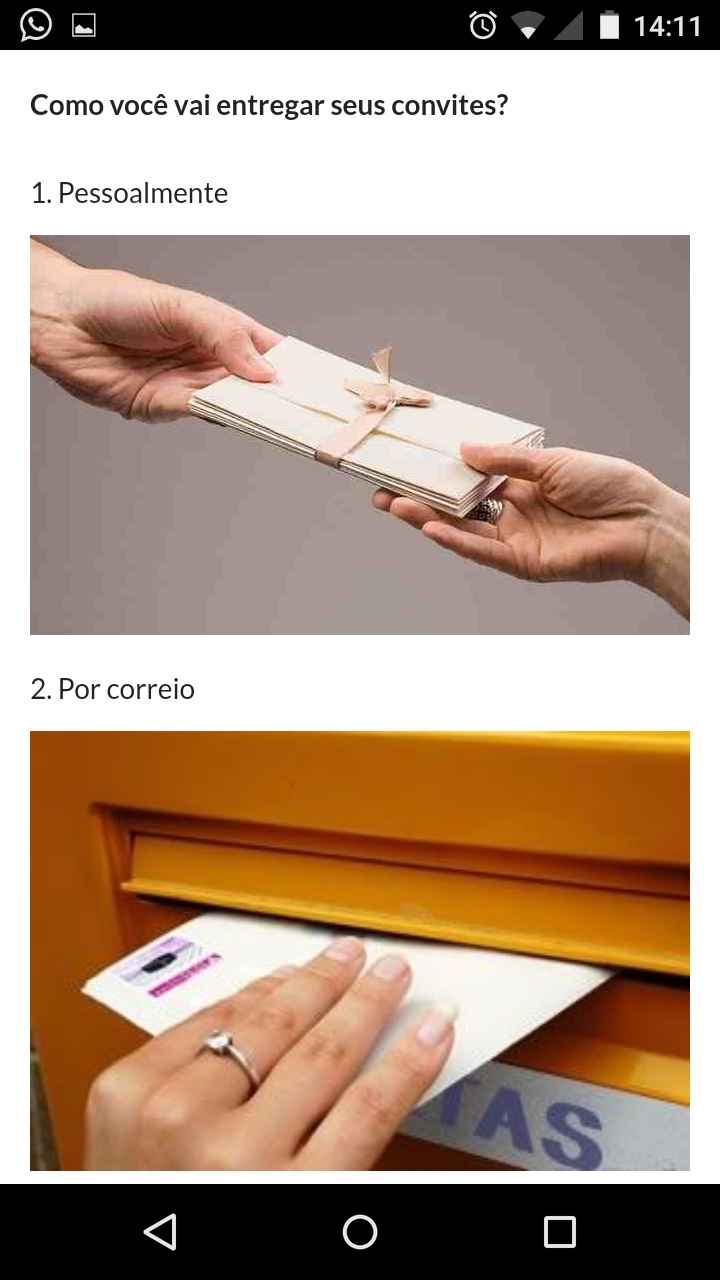 Entrega dos convites...