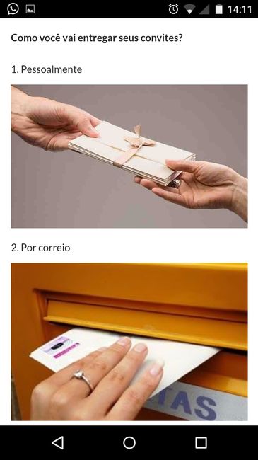 Entrega dos convites...