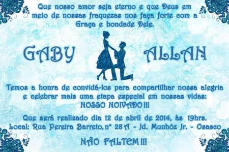 Nosso convite de noivado!
