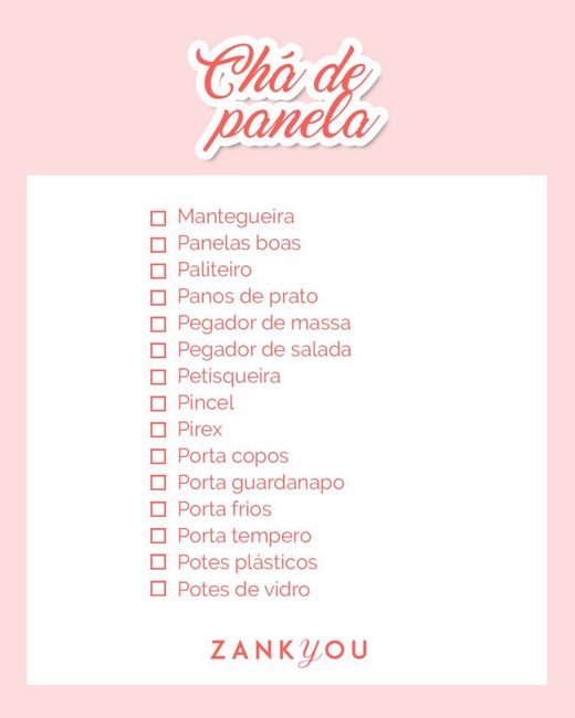 Alguém que tenha lista de chá de cozinha? 3