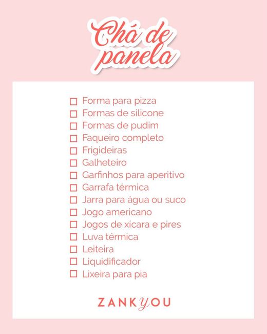 Alguém que tenha lista de chá de cozinha? 4
