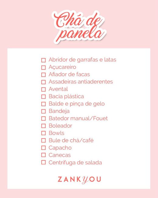 Alguém que tenha lista de chá de cozinha? 6