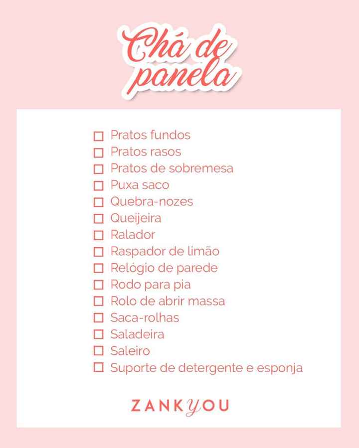 Alguém que tenha lista de chá de cozinha? - 1