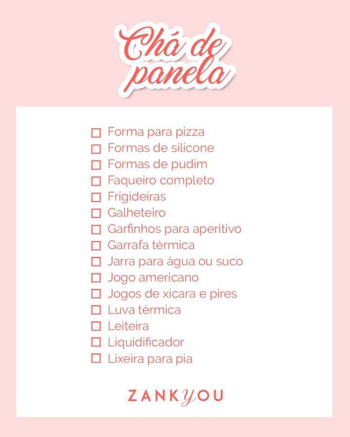 Alguém que tenha lista de chá de cozinha? - 4