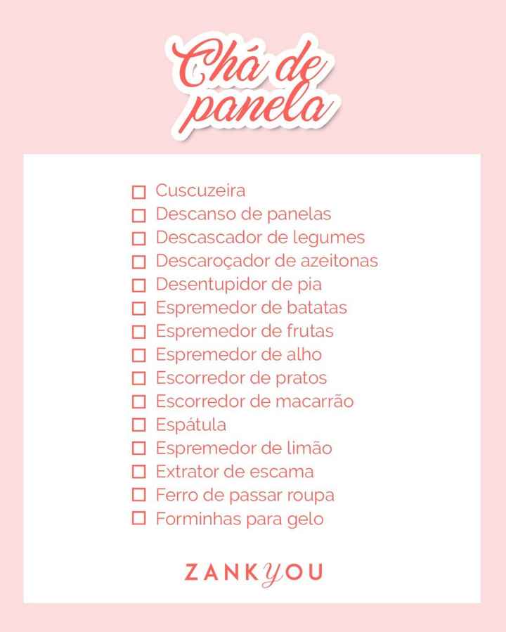 Alguém que tenha lista de chá de cozinha? - 5