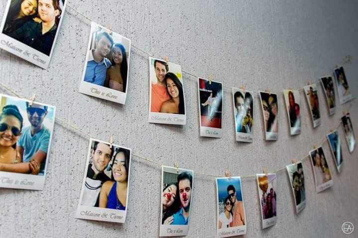 Fiz uma cortina com nossas fotos :)