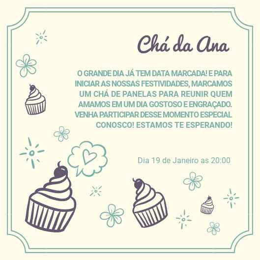 Convite Chá de Penela - 2