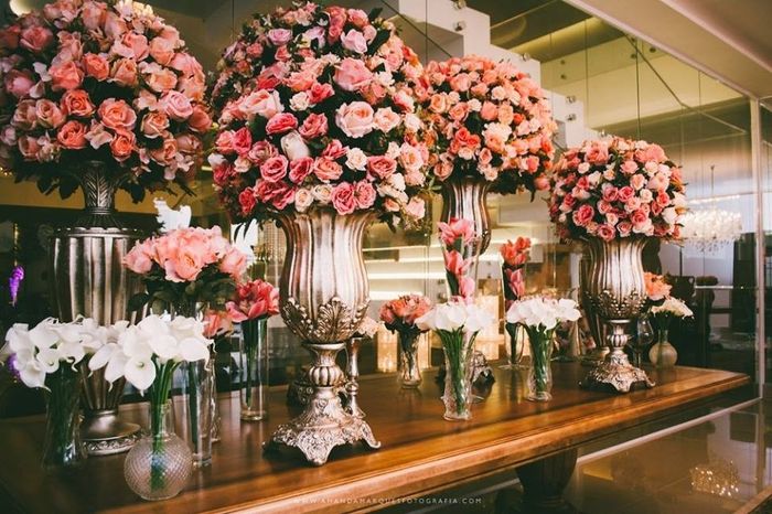 flores da decoração do meu buffet