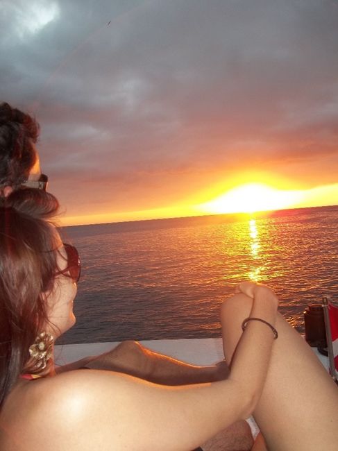Entardecer no barco