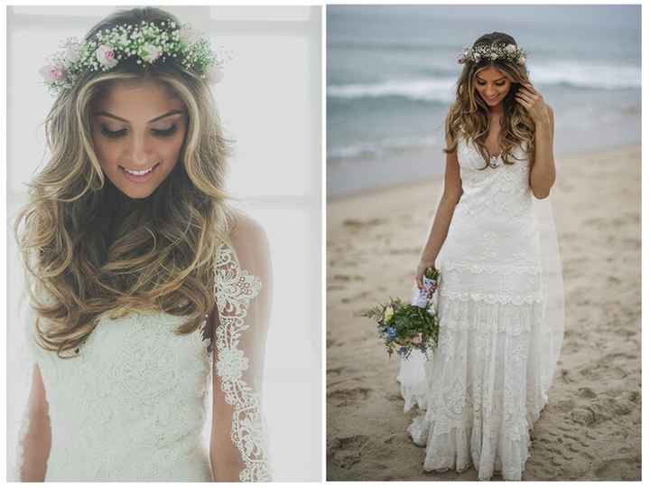 Cabelo andulado com coroinha de flores *_* - 1