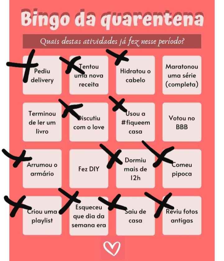 Bingo da quarentena: quem se atreve? #NoivasEmCasa - 1