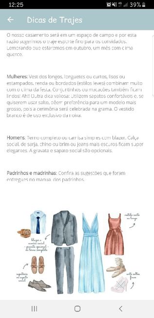 Como especificar o traje no site do casamento? 1