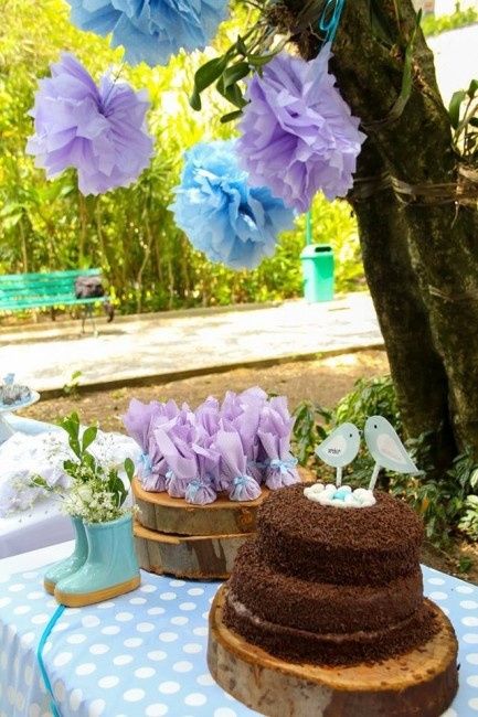 Decoração Lilás e Azul