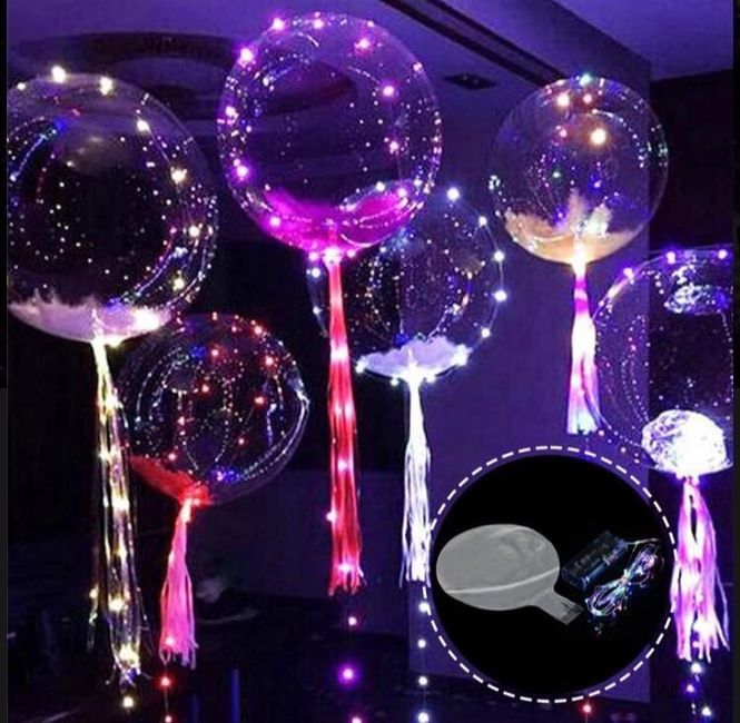 Decoração com balão de led