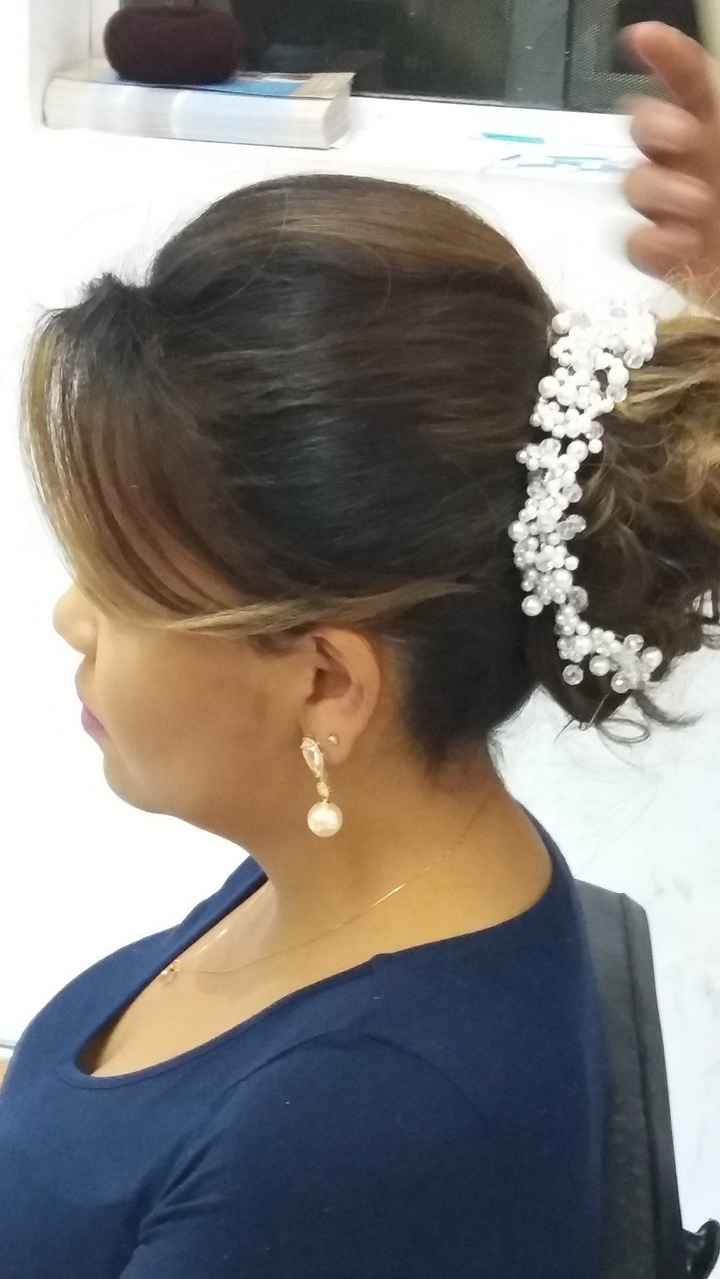 penteado com franja - vista lateral