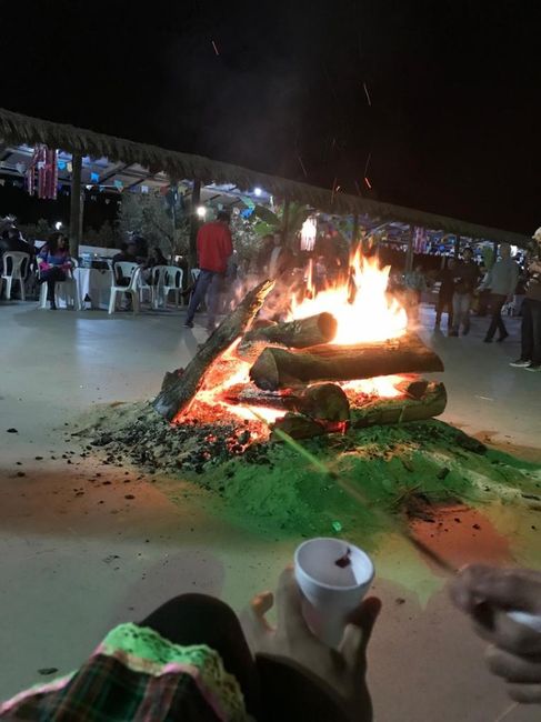 A fogueira da festa junina. 