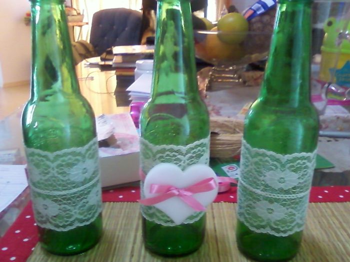 Garrafas de cerveja decoradas