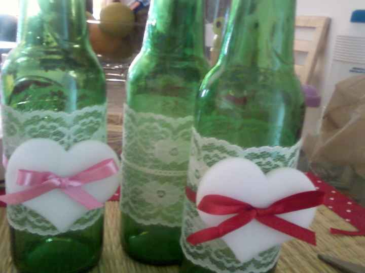 Garrafas de cerveja decoradas
