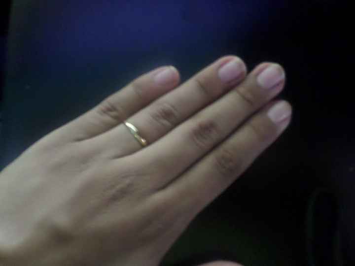 Aqui nossas alianças de casamento. 
