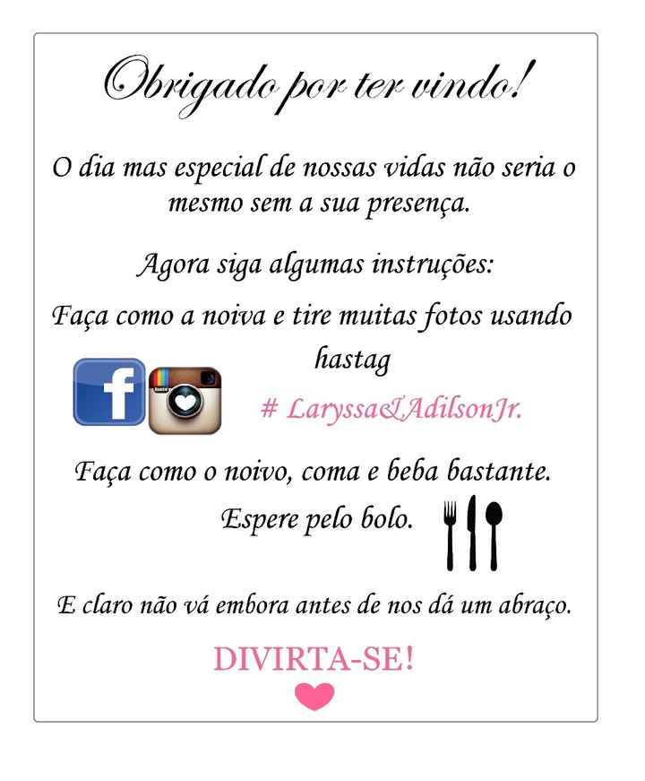 Tag de agradecimento para a mesa dos convidados DIY