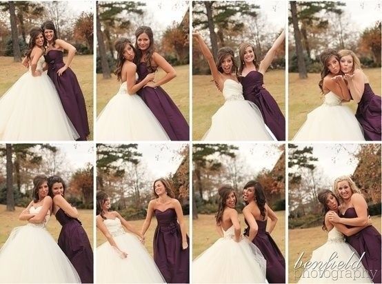 Poses engraçadas com cada uma das madrinhas