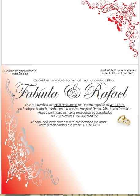 Convite do casamento