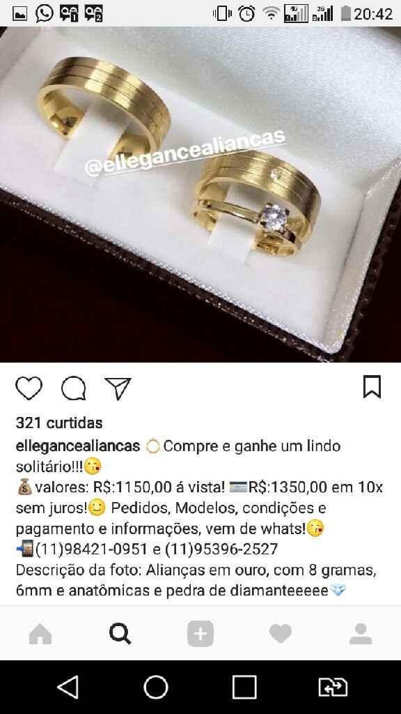 Aliança de casamento compra pela internet - 1